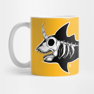 Dark Unicorn Shark Skeleton Mug